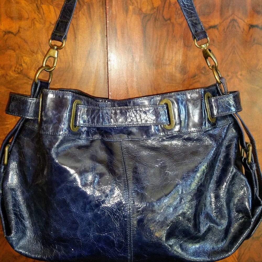 MS by Martine Sitbon navy patent leather tote